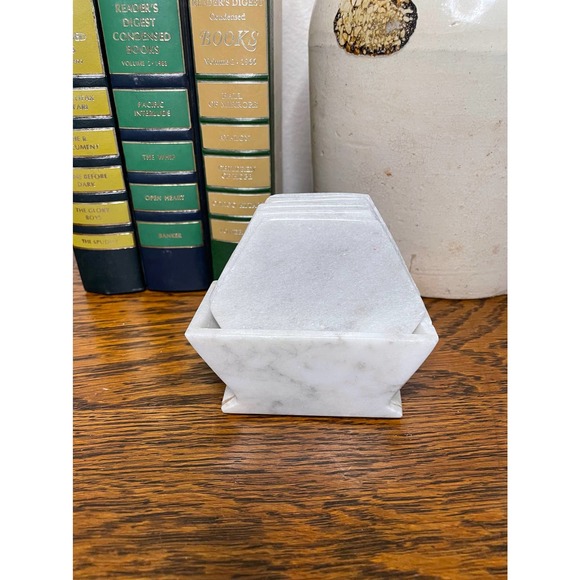 Natural Stone Hexagonal Coasters -Marble Stone Coasters - Picture 2 of 7